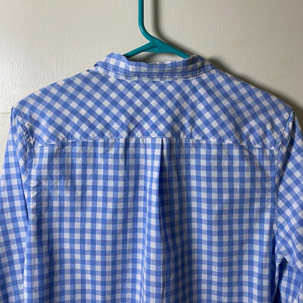 UNTUCKit Womens Blue Gingham Button Down Shirt Size 12 - Picture 3 of 9